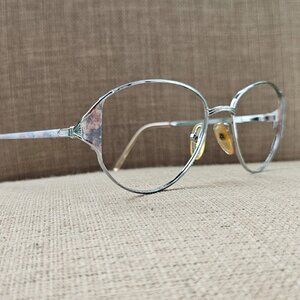Vintage Elizabeth Arden Women Glasses Eyeglasses Frame Silver Tone EA639-3